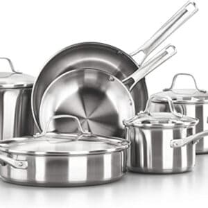 stainless steel cookware set.